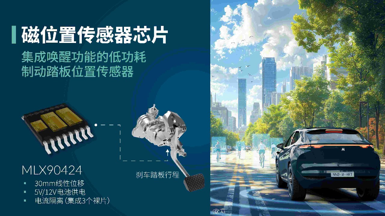 Melexis創新推出集成喚醒功能的汽車制動踏板位置傳感器芯片方案